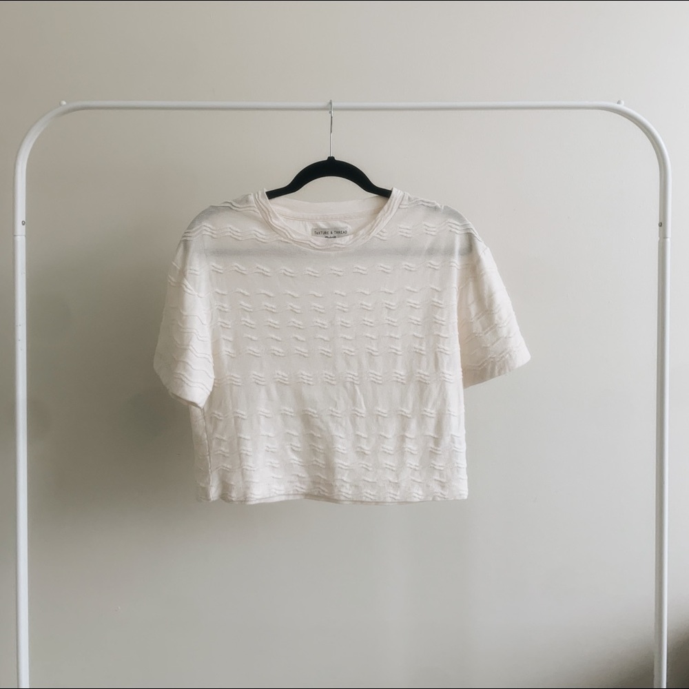 cream textured top